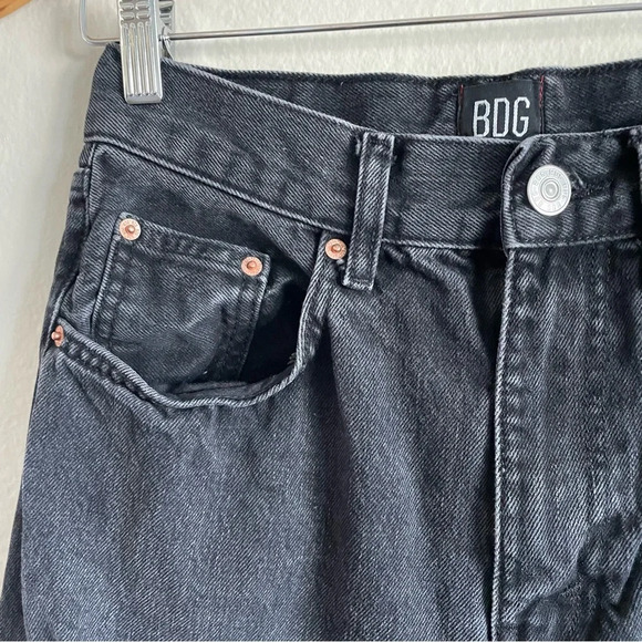 BDG Urban Outfitter Jeans Women’s 27 Black High Rise Baggy Skater Ripped Grunge - Picture 8 of 16